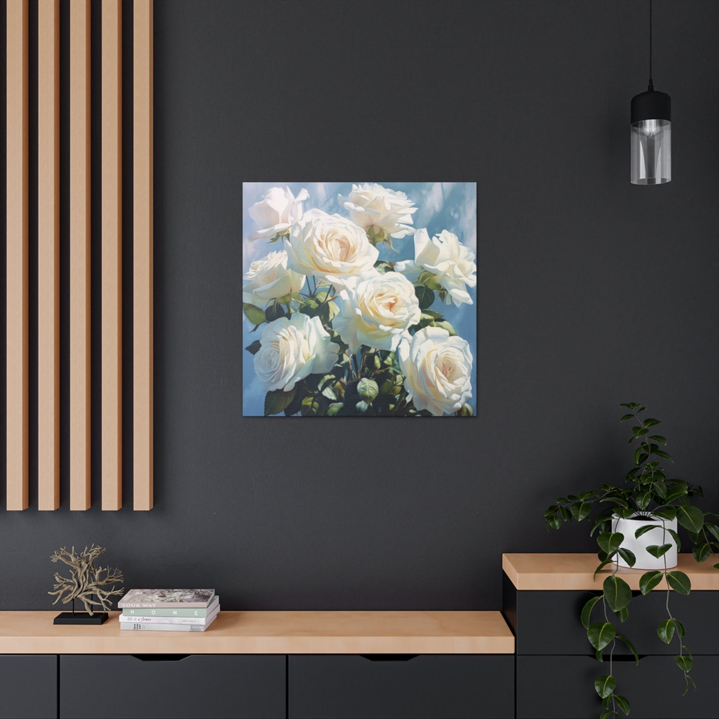 Pure, Vibrant And White Roses- Large Wall Art