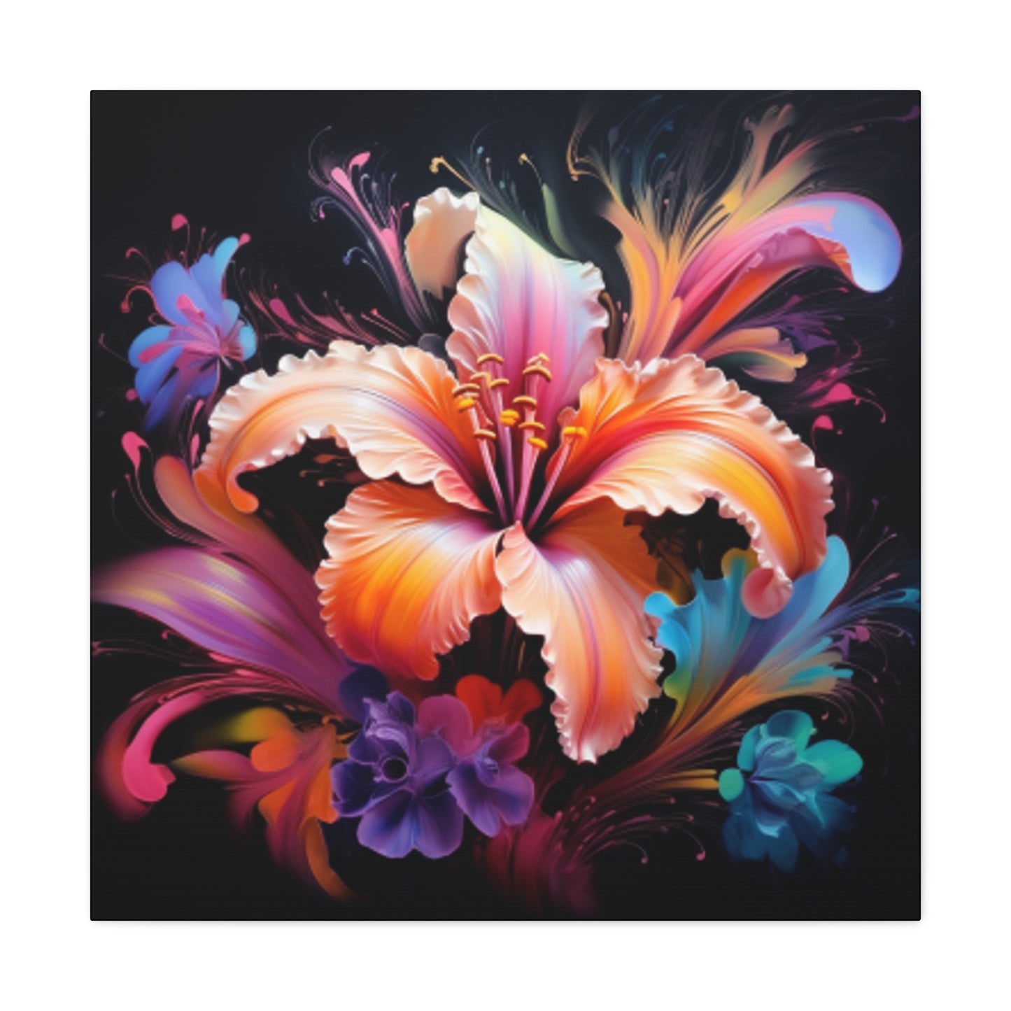 Pretty Yellow And Pink, Glowing Hibiscus - Large Wall Art