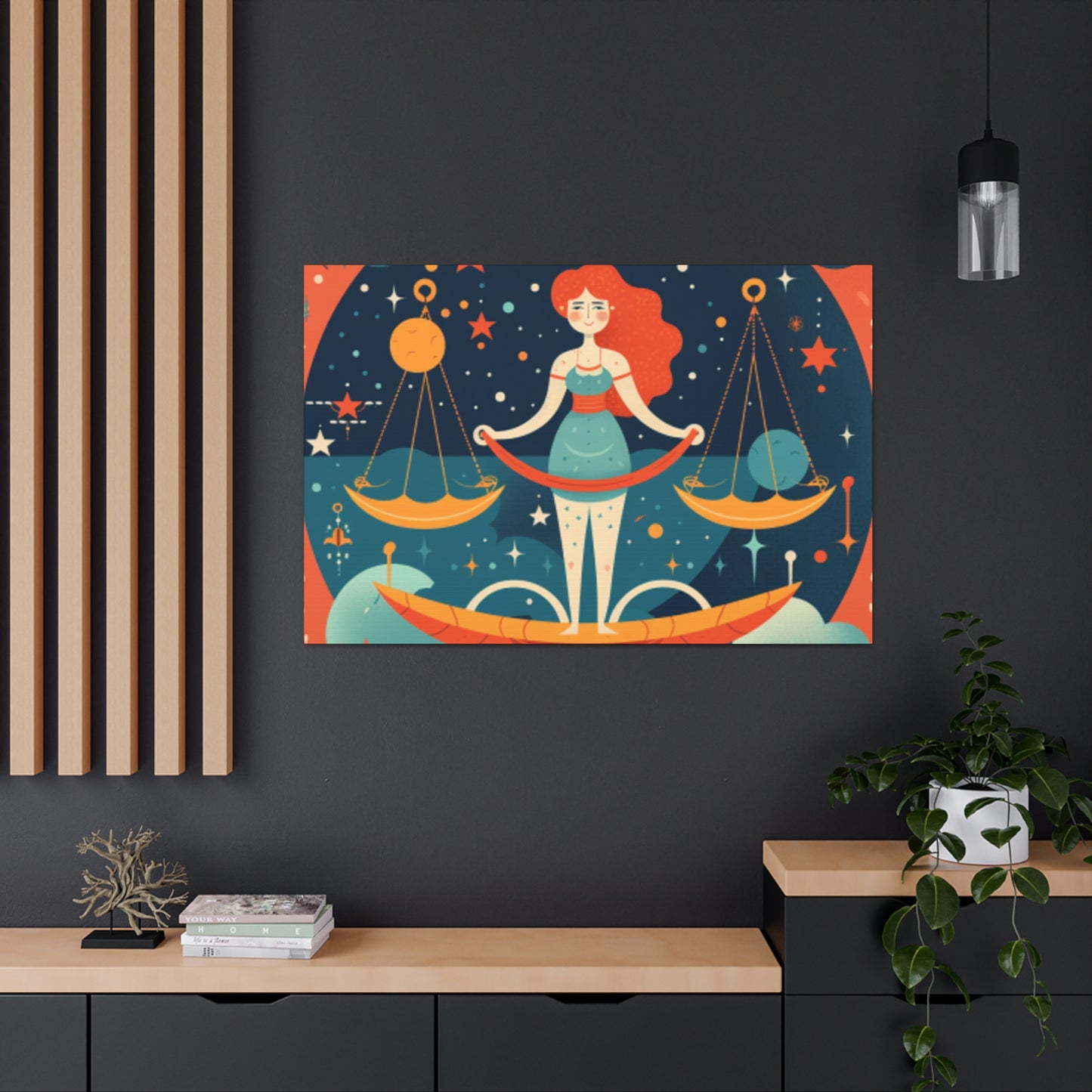 Cute Lofi Style Libra In The Stars - Large Wall Art