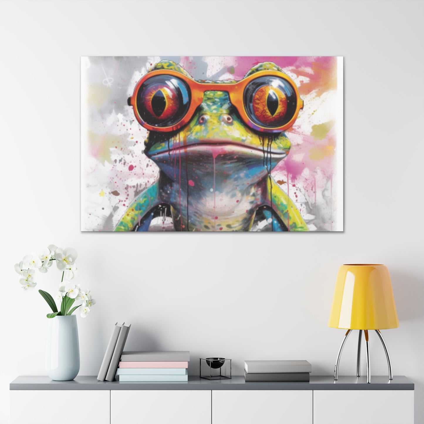 Art Frog In Gold Glasses- Large Wall Art