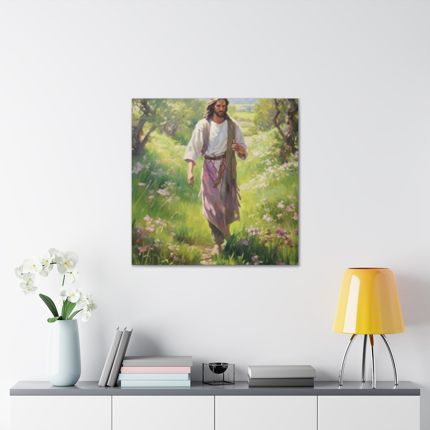 A Beautiful Day For A Peaceful Walk With Jesus - Large Wall Art