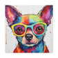 Rainbow Colored Chihuahua, In Multi Colored Glasses  - Large Wall Art