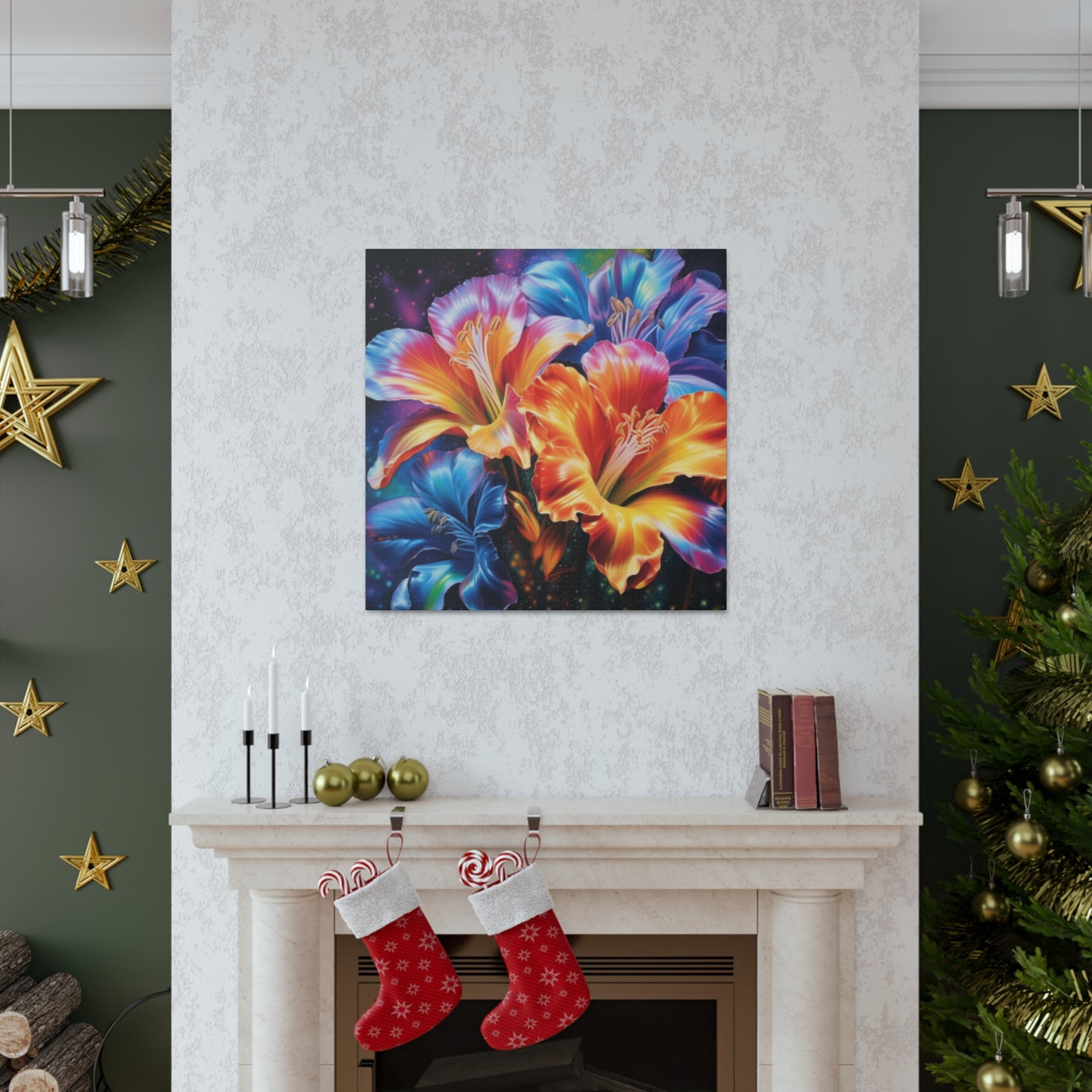 Super Psychedelic, Glowing Hibiscus  - Large Wall Art