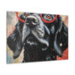 Black Doggy In Big Red Glasses- Large Wall Art