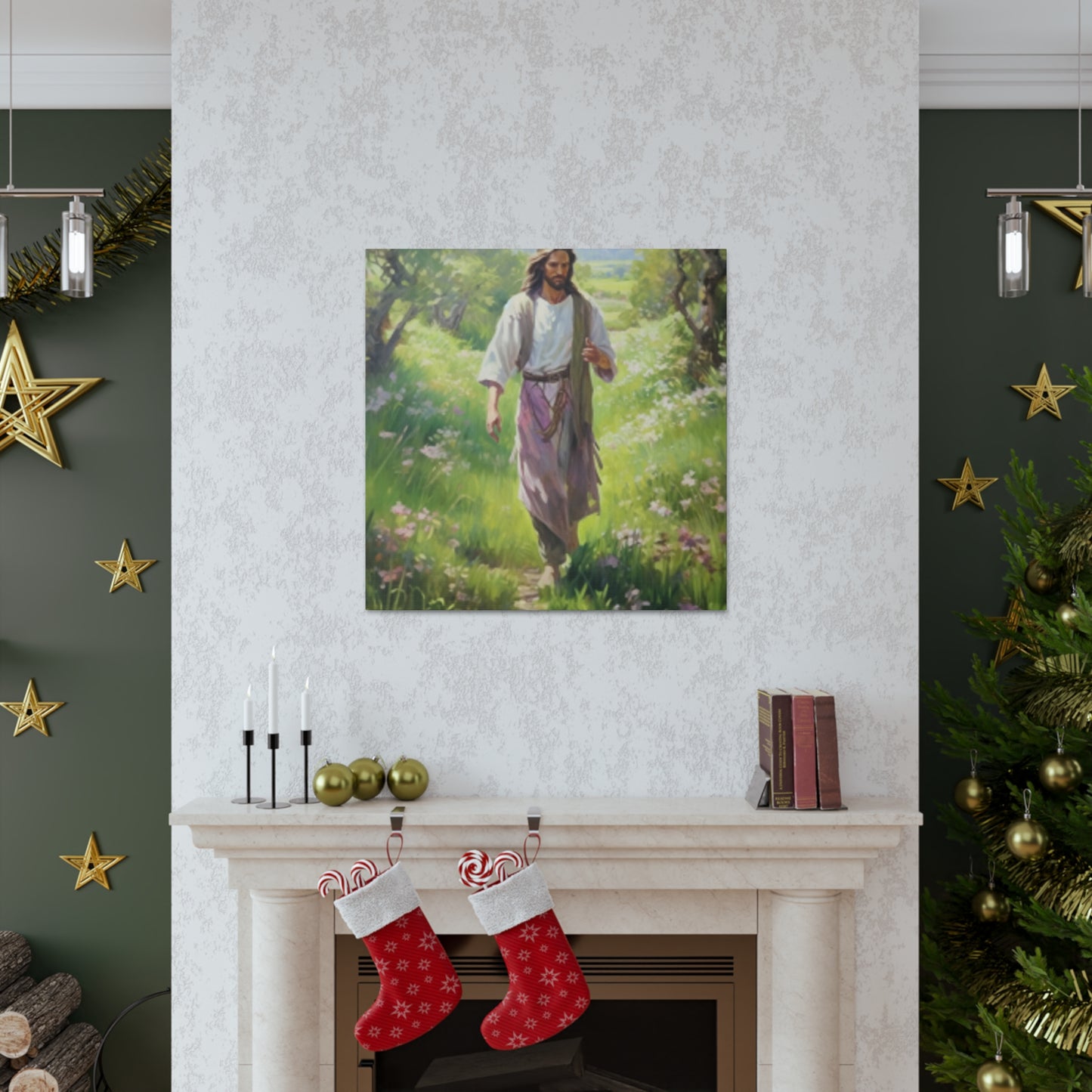 A Beautiful Day For A Peaceful Walk With Jesus - Large Wall Art