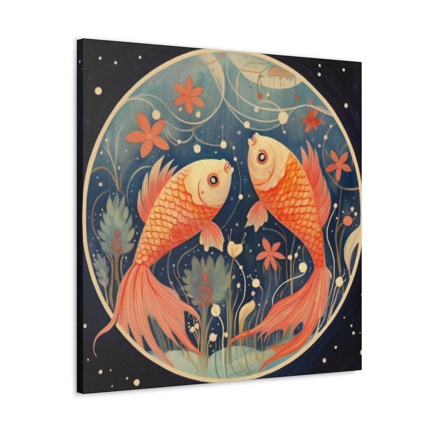 Lofi Astrology Peaceful Pisces Fish - Large Wall Art