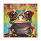 Bold Colored Frog In Bold Glasses - Large Wall Art
