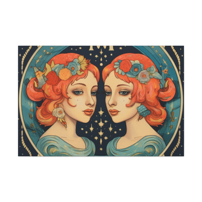 Lofi Astrology Gemini Babes- Large Wall Art