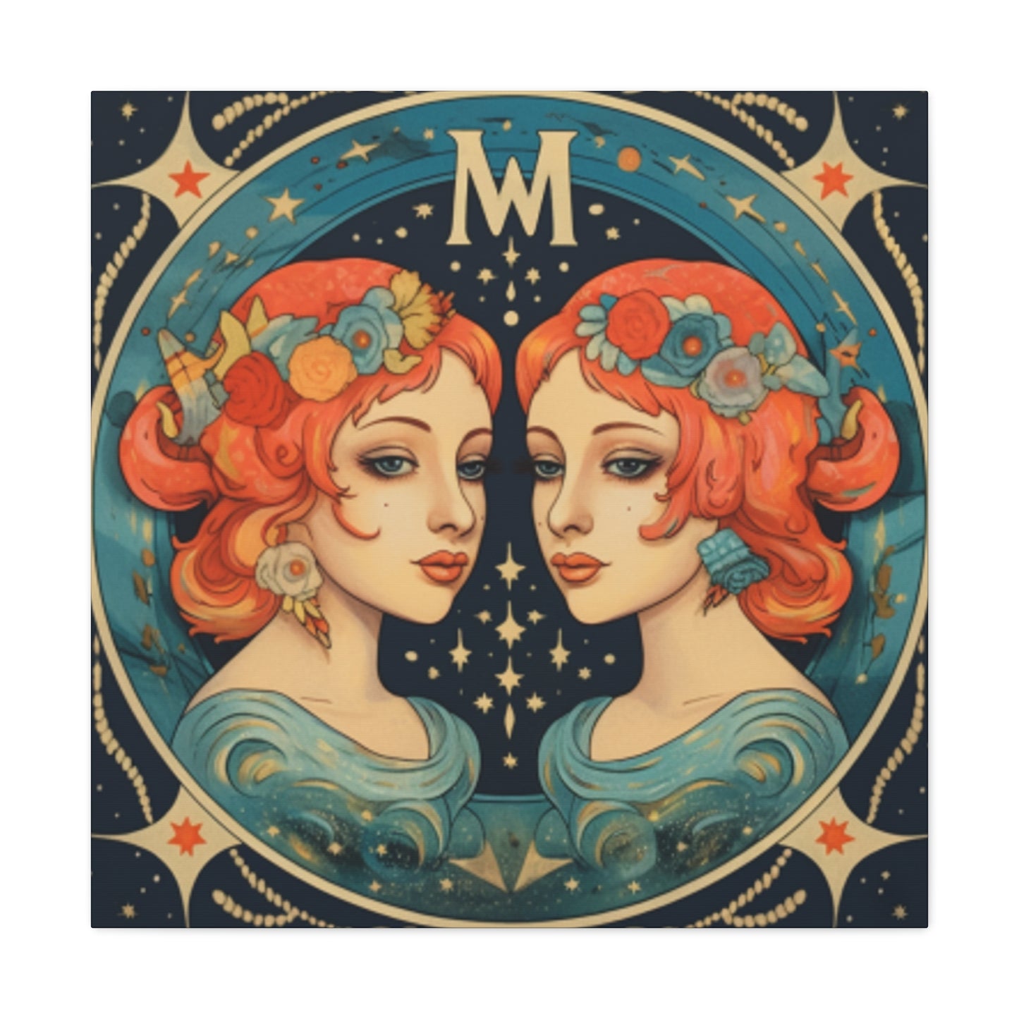 Lofi Astrology Gemini Babes- Large Wall Art
