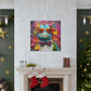 Lizard Art, Blue Lizard In Orange Glasses And A Smile - Large Wall Art