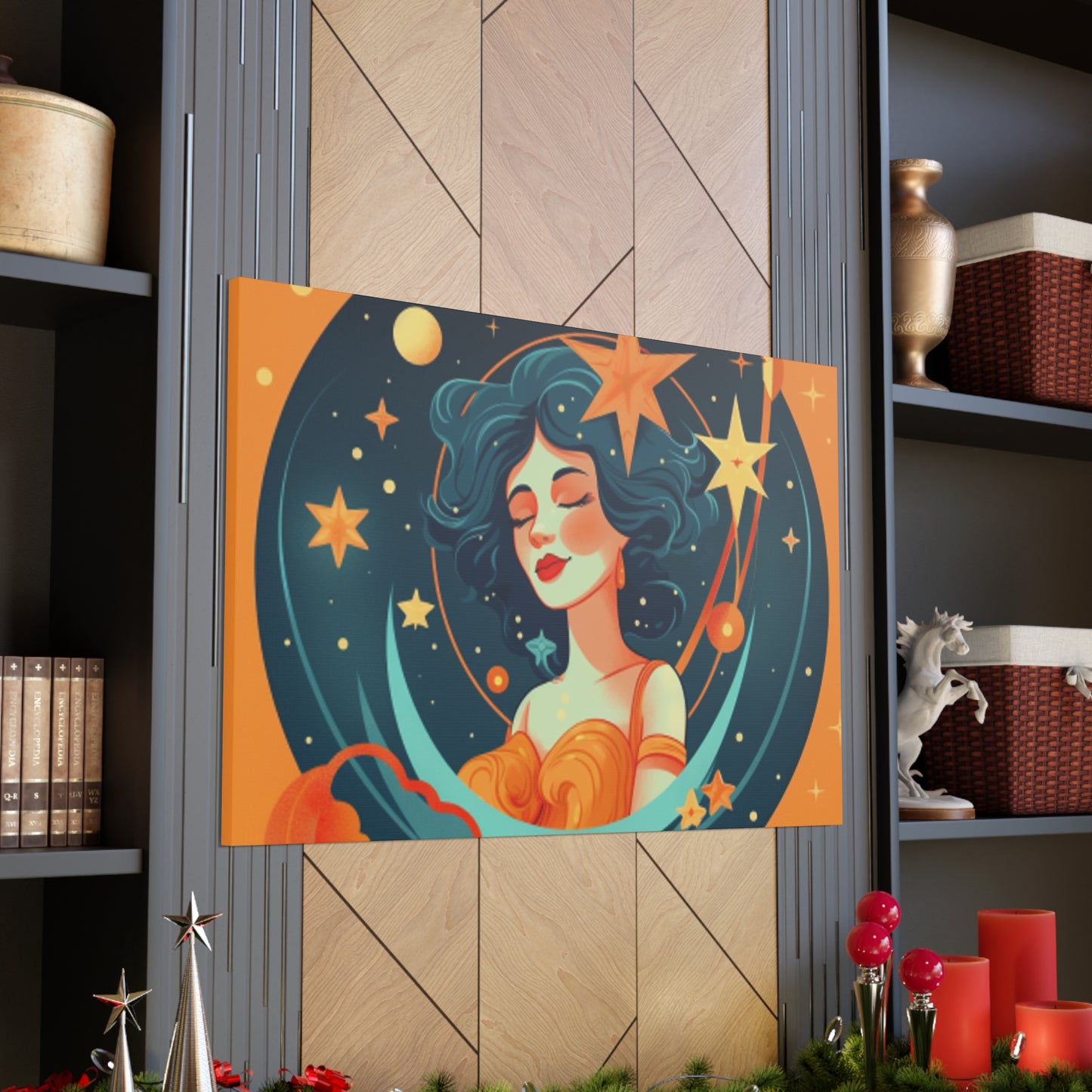 Super Aquarius Chick, Lofi Style- Large Wall Art