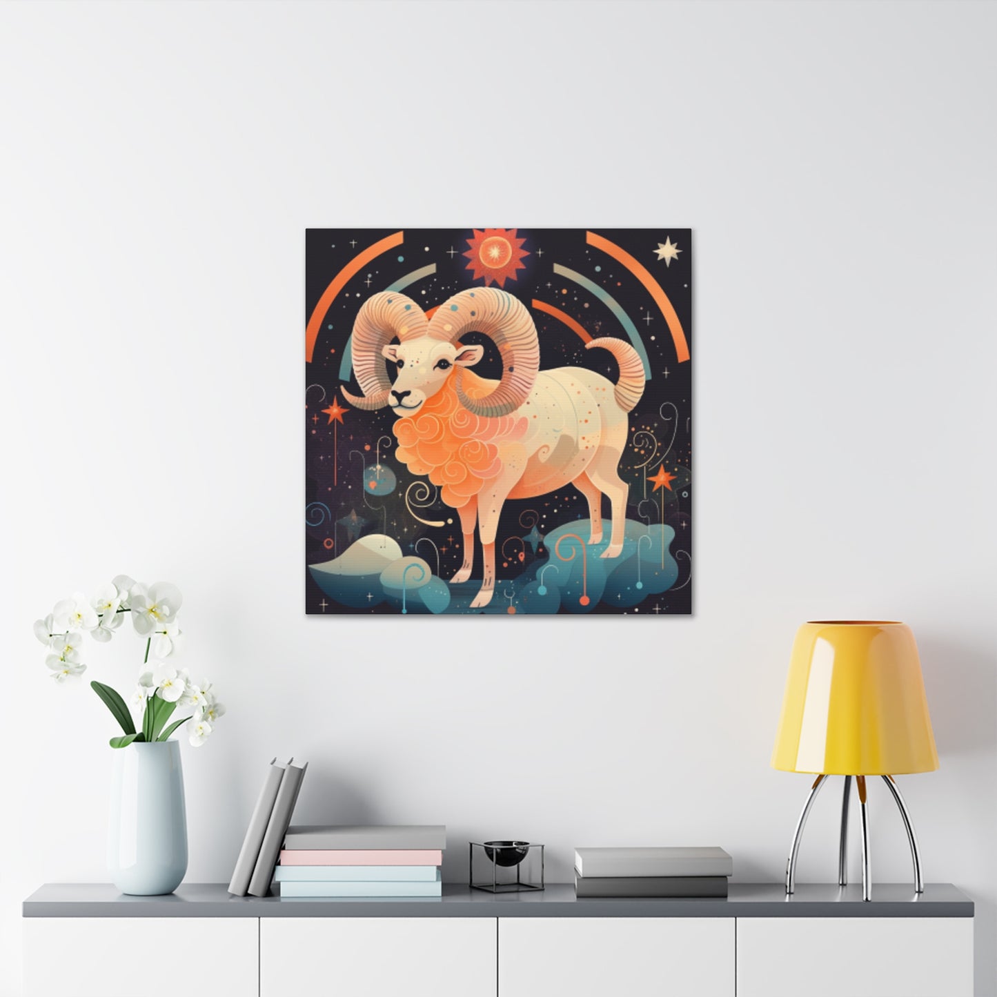 Lofi Style Strong Aries, - Large Wall Art