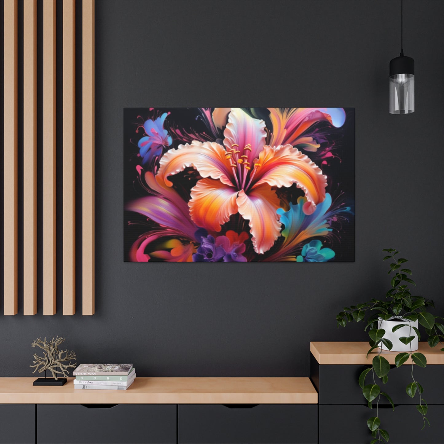 Pretty Yellow And Pink, Glowing Hibiscus - Large Wall Art