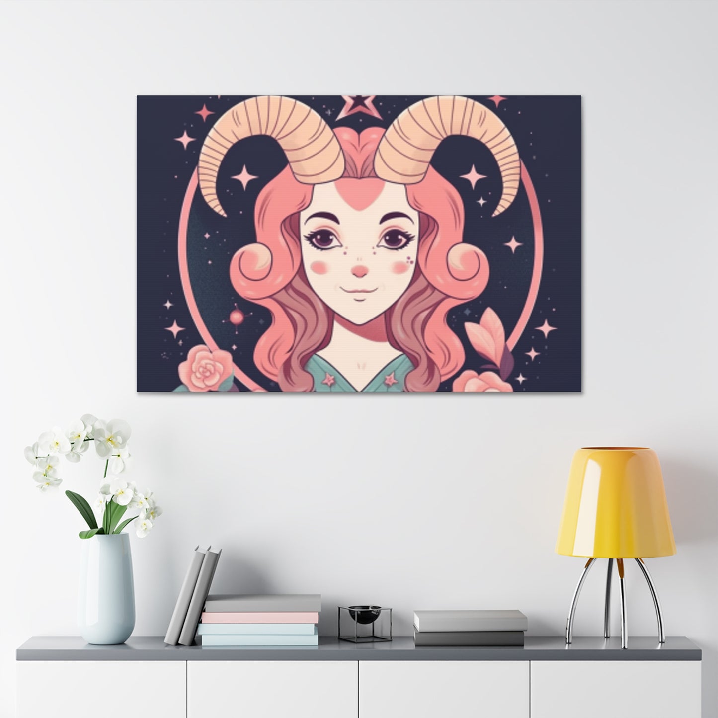 Super Adorbs, Lofi Capricorn Chick- Large Wall Art