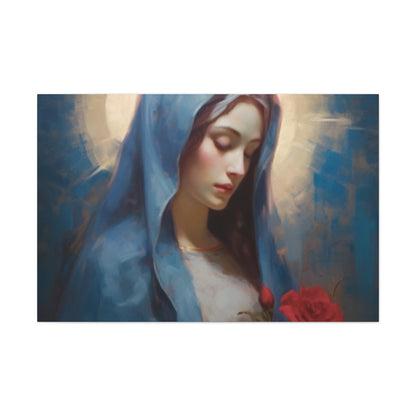 Praying Virgin Mary And Roses- Large Wall Art