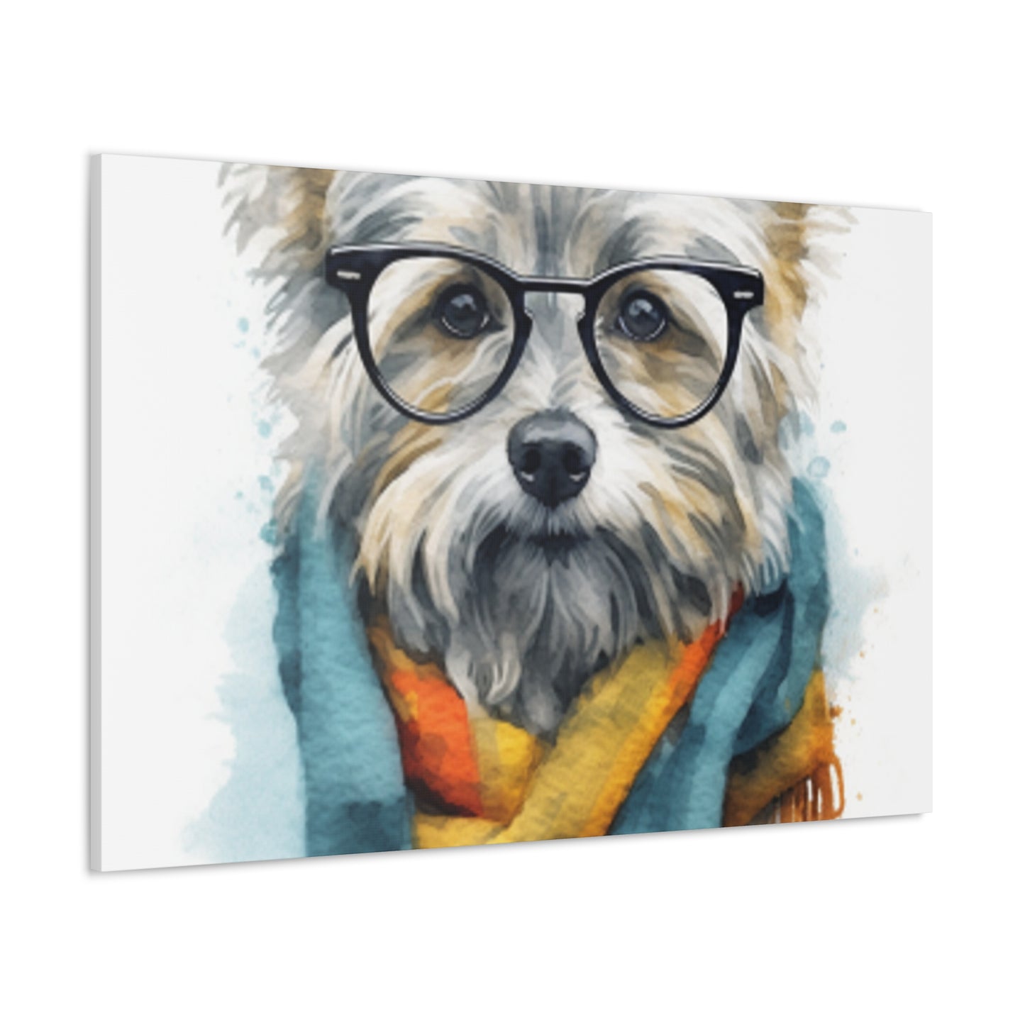 Smart Dog In Colorful Scarf - Large Wall Art