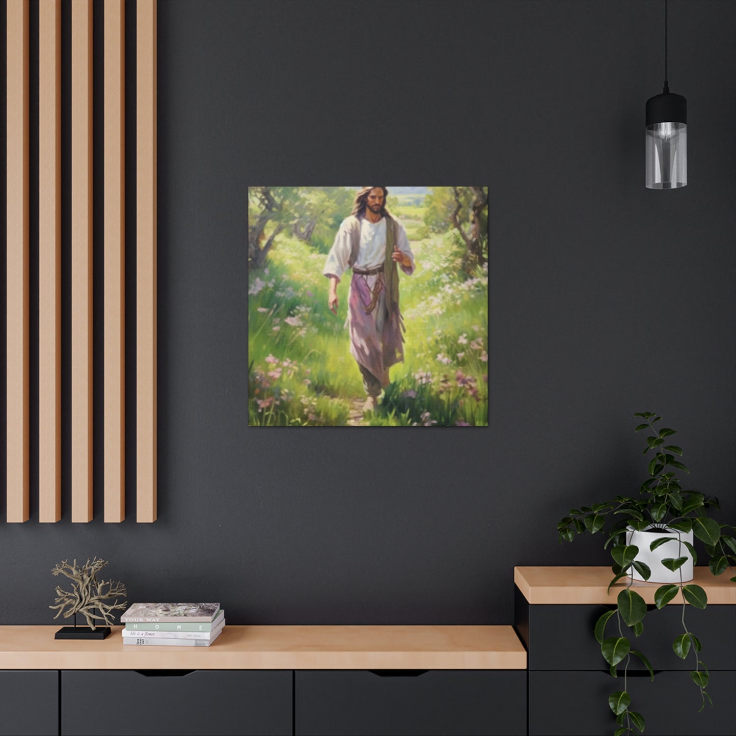 A Beautiful Day For A Peaceful Walk With Jesus - Large Wall Art