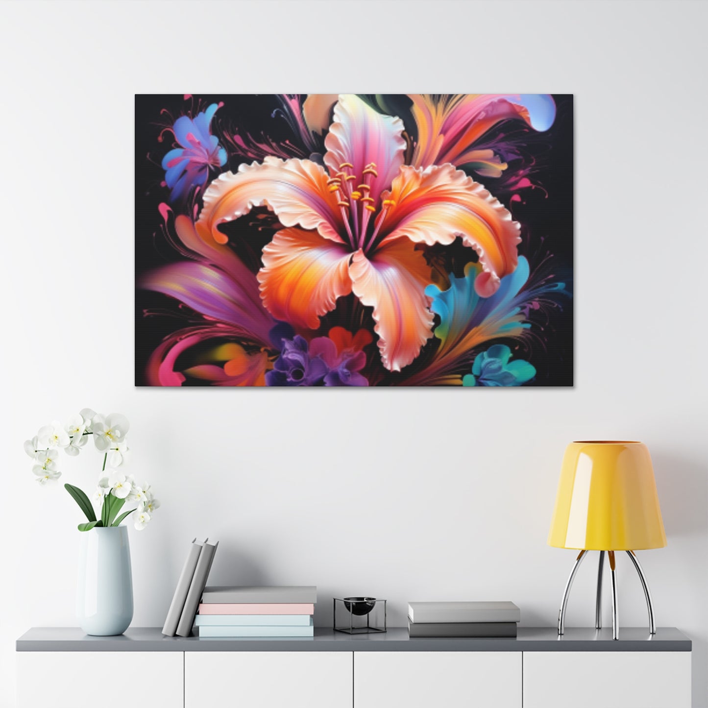 Pretty Yellow And Pink, Glowing Hibiscus - Large Wall Art