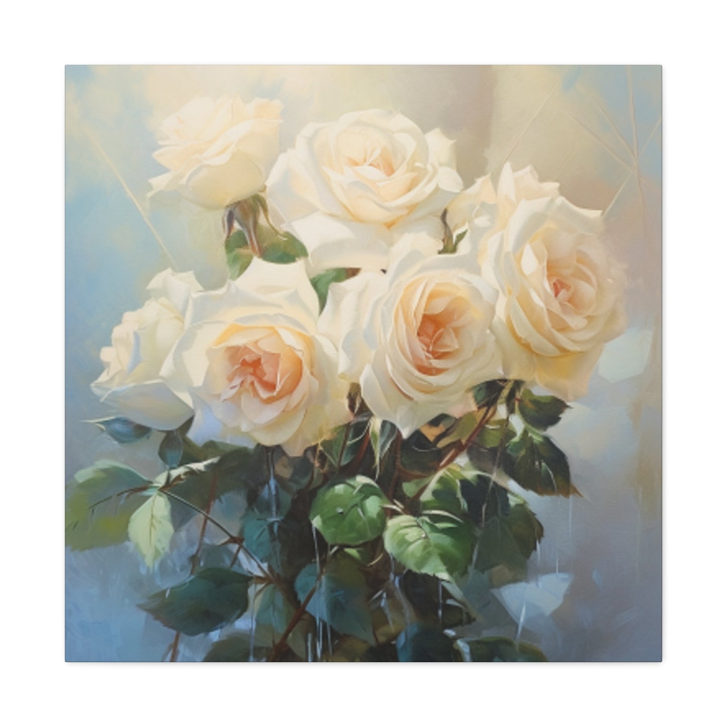 Long Stem White Roses- Large Wall Art