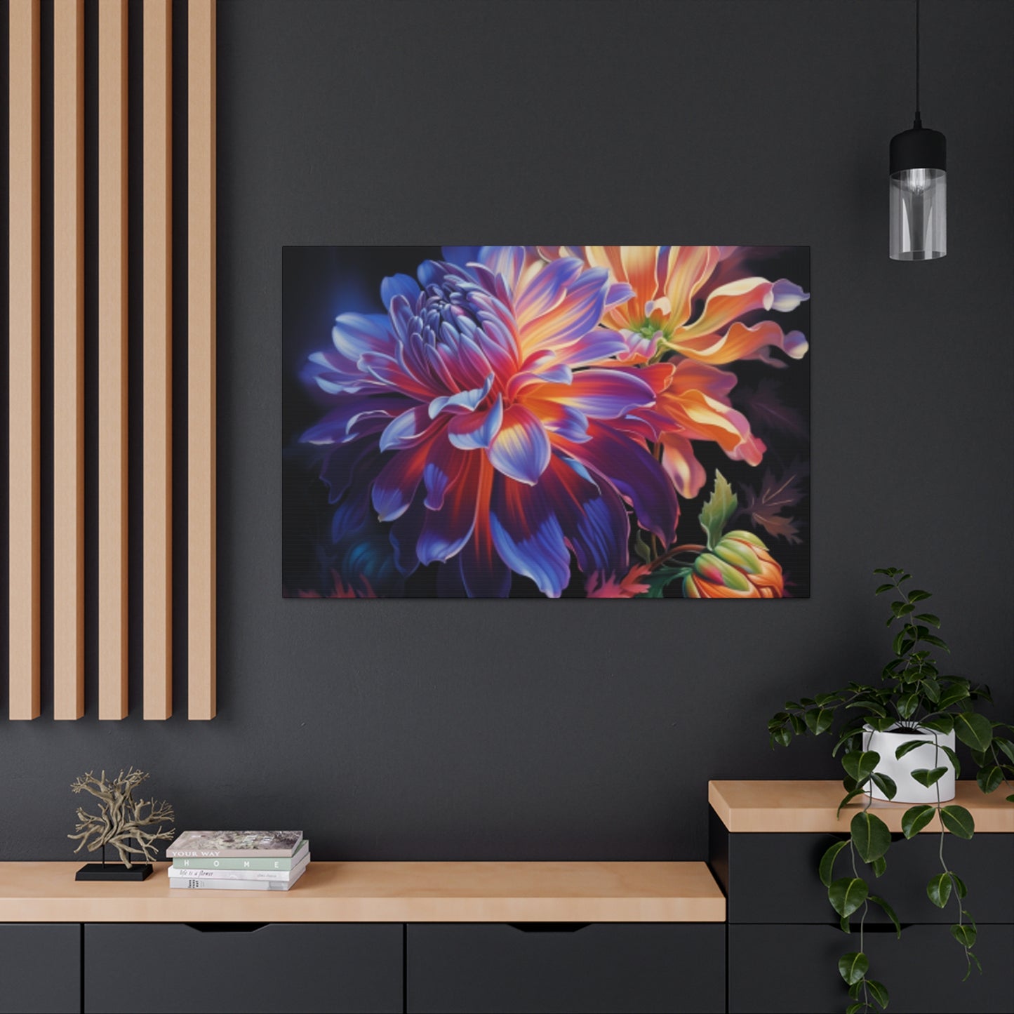 Totally Groovy, Glowing Flowers In Bloom- Large Wall Art