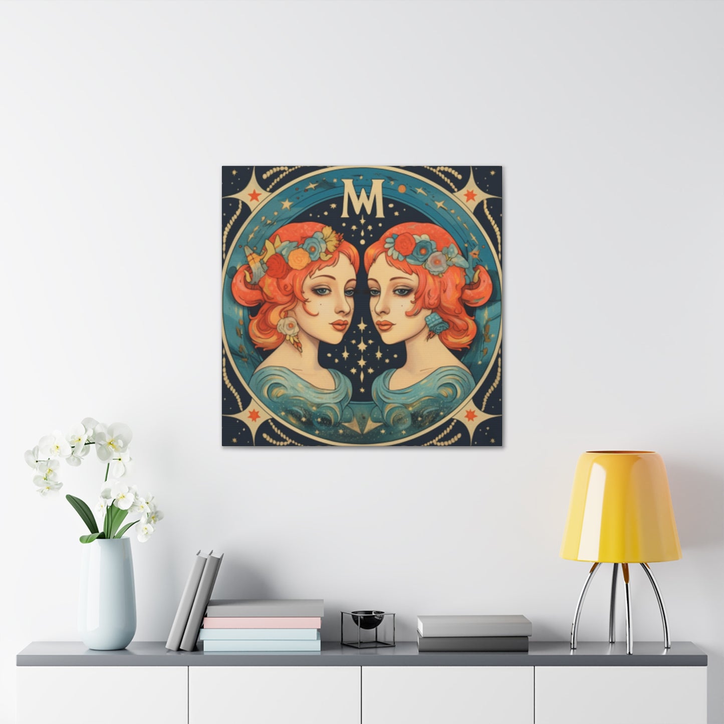 Lofi Astrology Gemini Babes- Large Wall Art