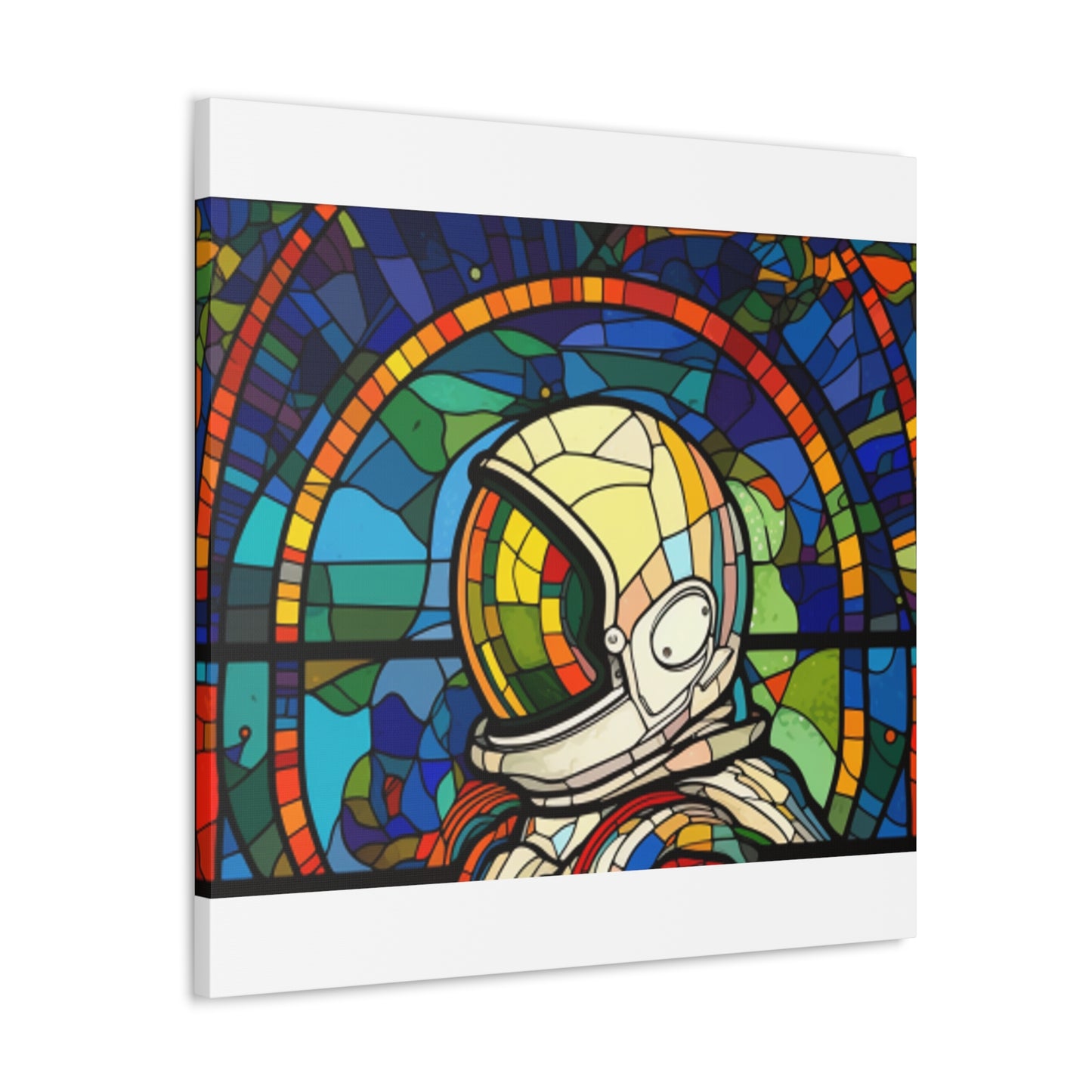 Space Explorer On Stained Glass- Large Wall Art