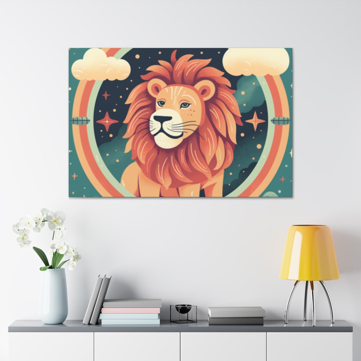 Super Adorbs, Lofi Leo And Clouds- Large Wall Art