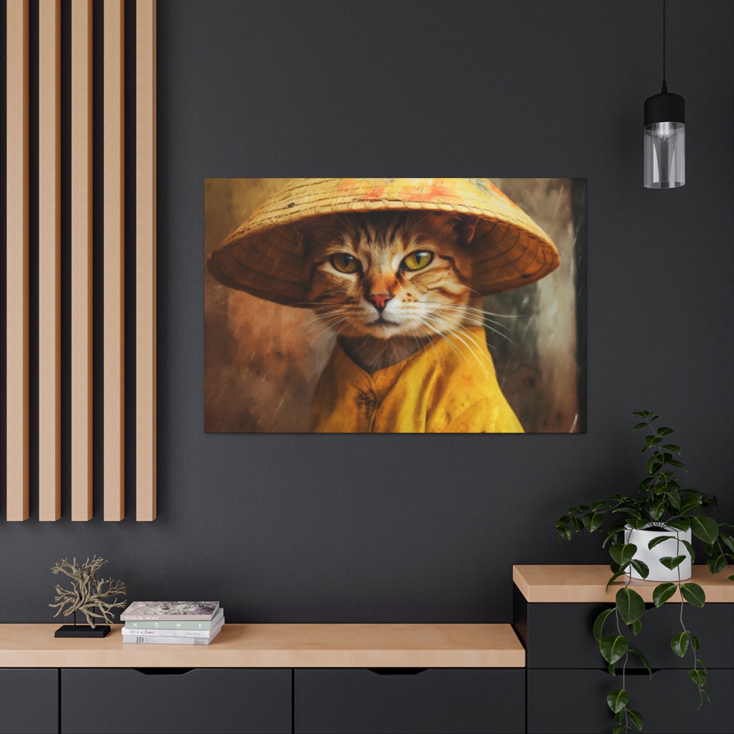 Pretty Kitty In A Conical Hat- Large Wall Art