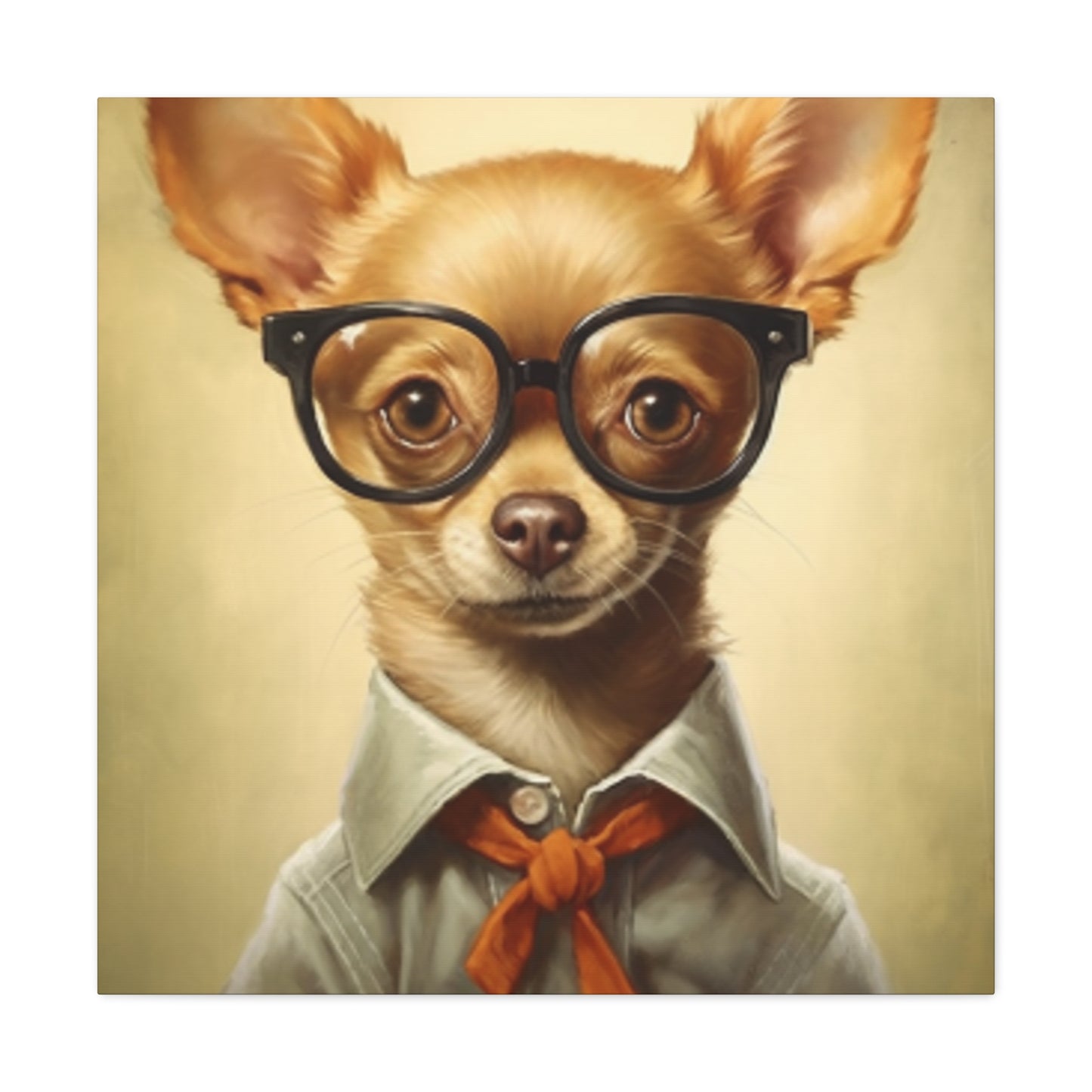 Chihuahua In Glasses With A Smirk - Large Wall Art