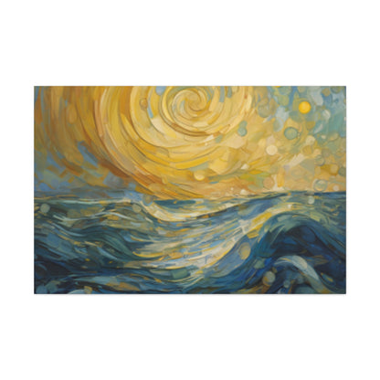 Ocean Waves On A Windy Evening Stary Night Vibe- Large Wall Art Canvas