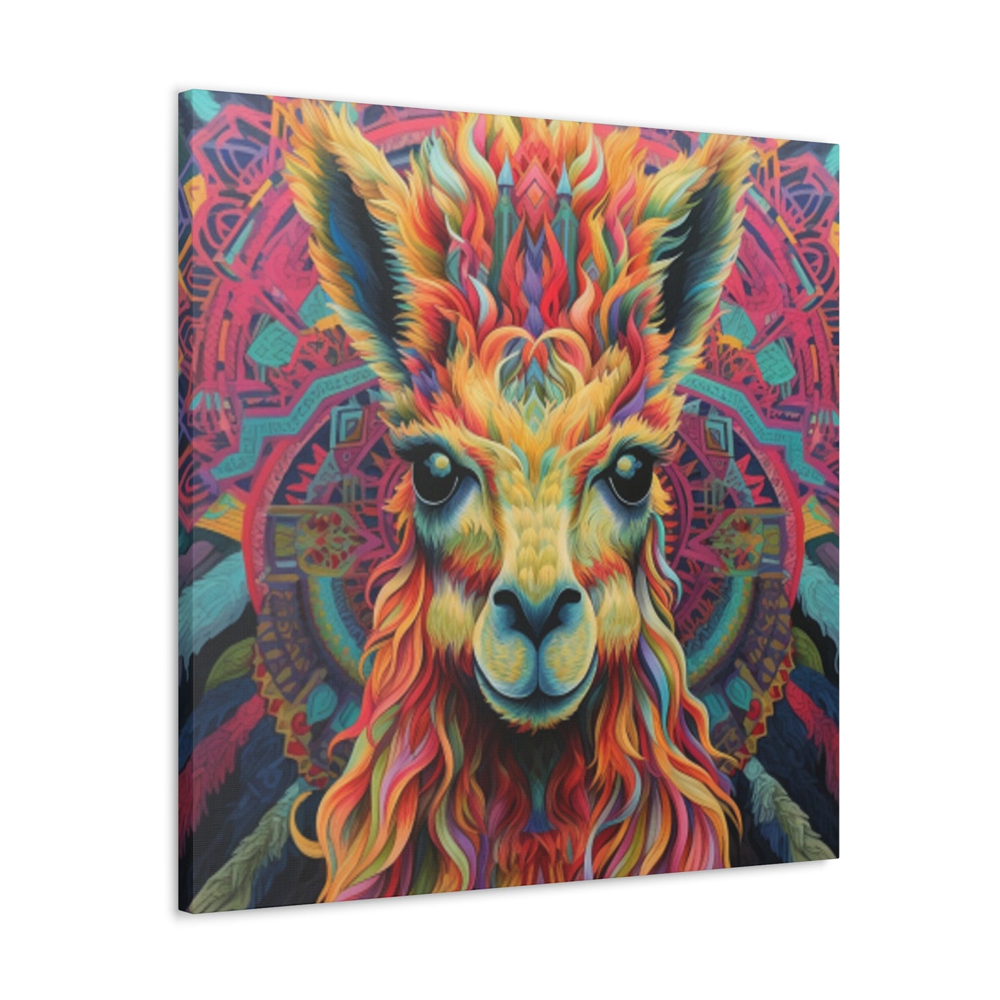 So Much Color Drama On This Llama- Large Wall Art