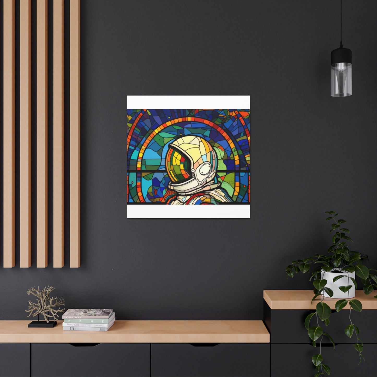 Space Explorer On Stained Glass- Large Wall Art