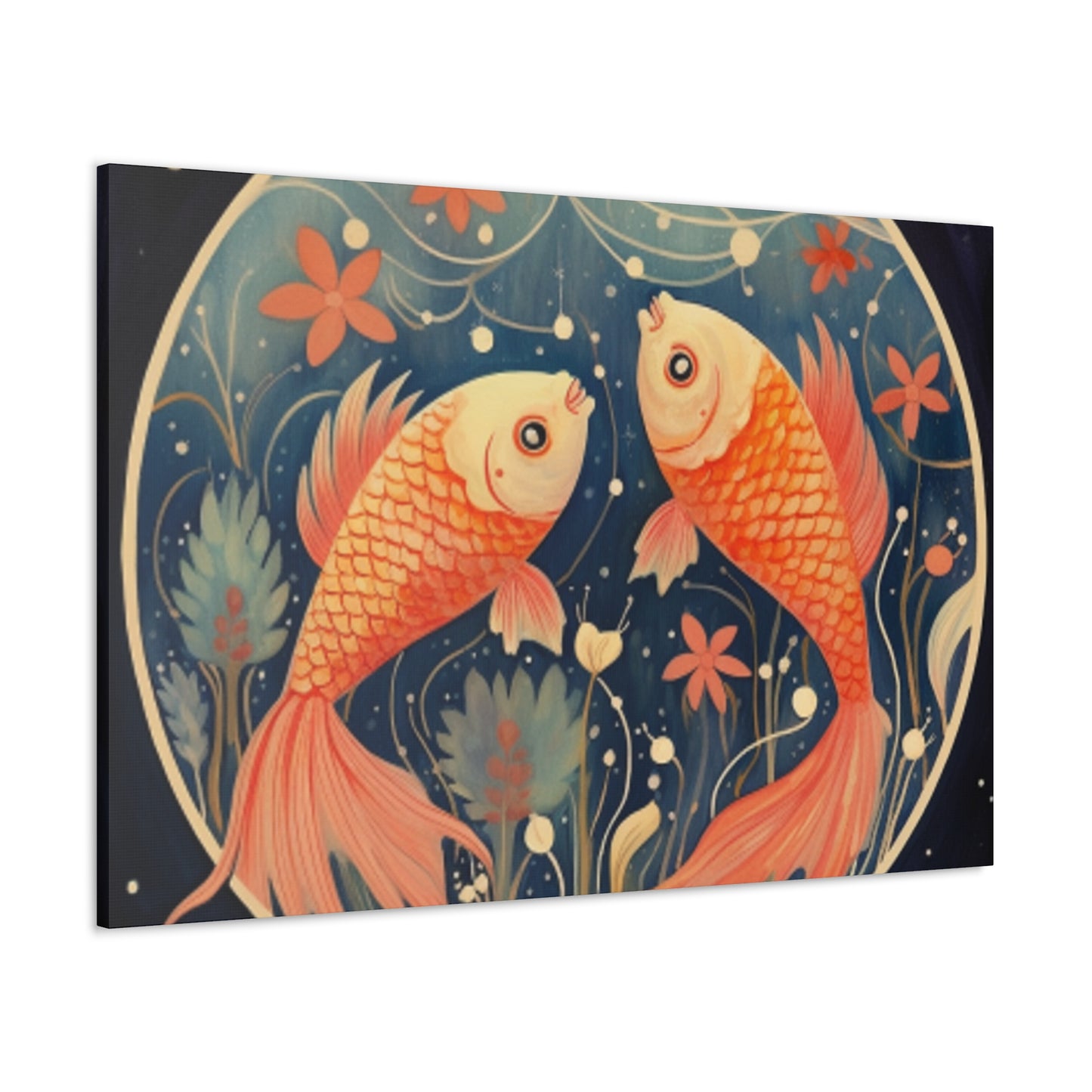 Lofi Astrology Peaceful Pisces Fish - Large Wall Art