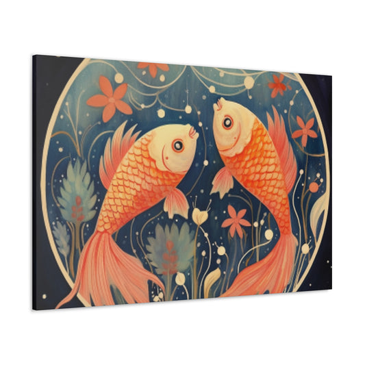 Lofi Astrology Peaceful Pisces Fish - Large Wall Art