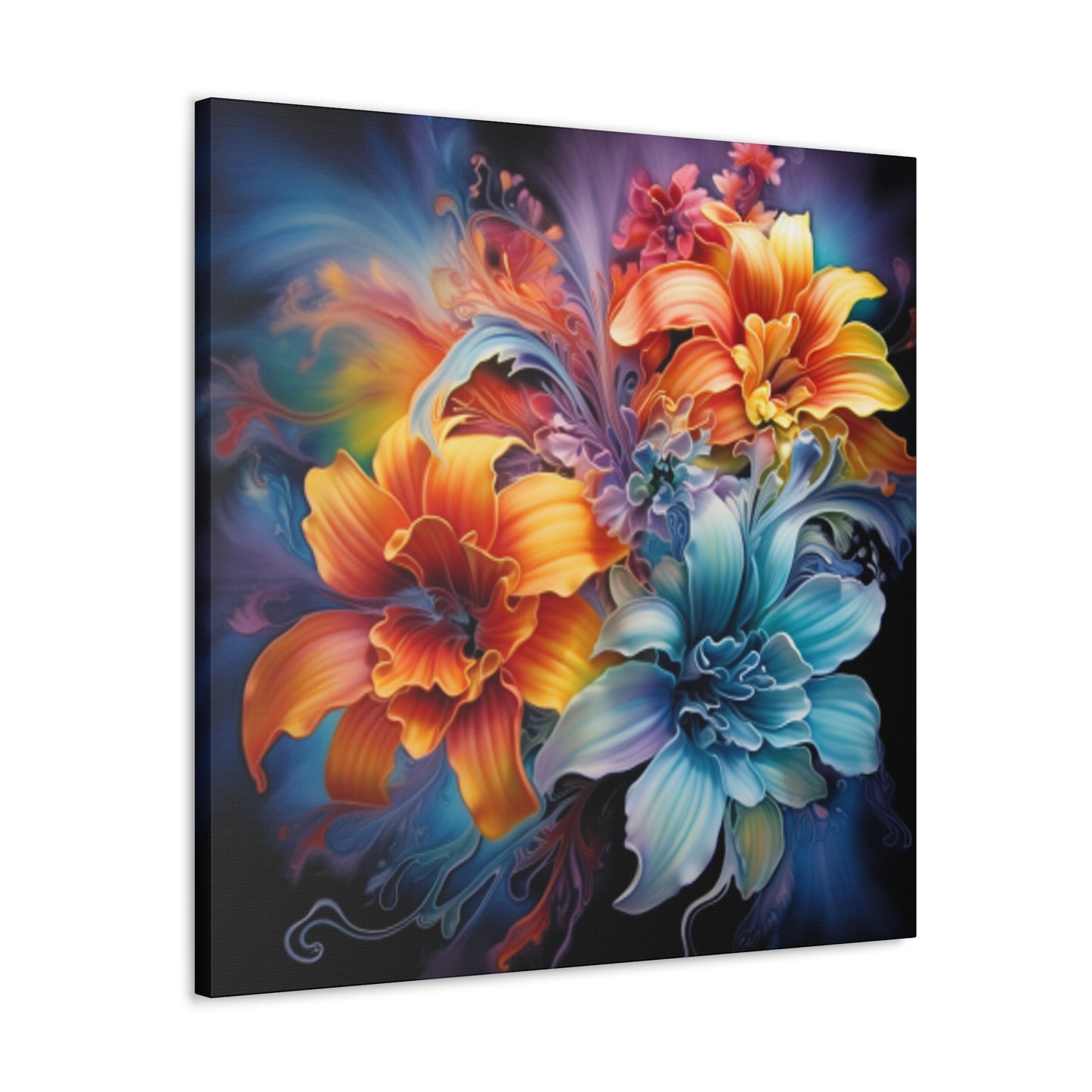 Soft Psychedelic, Glowing Flowers  - Large Wall Art