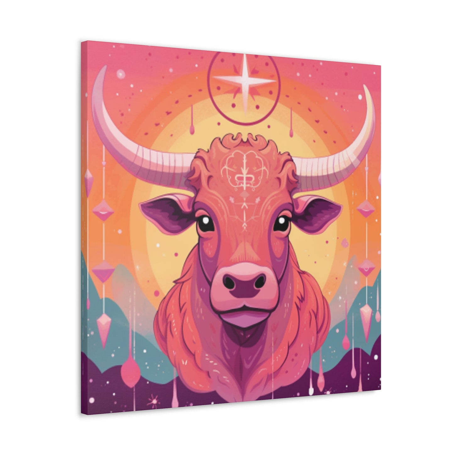 Happy Taurus Lofi Style- Large Wall Art