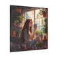Teatime In Her Happy Place - Large Wall Art
