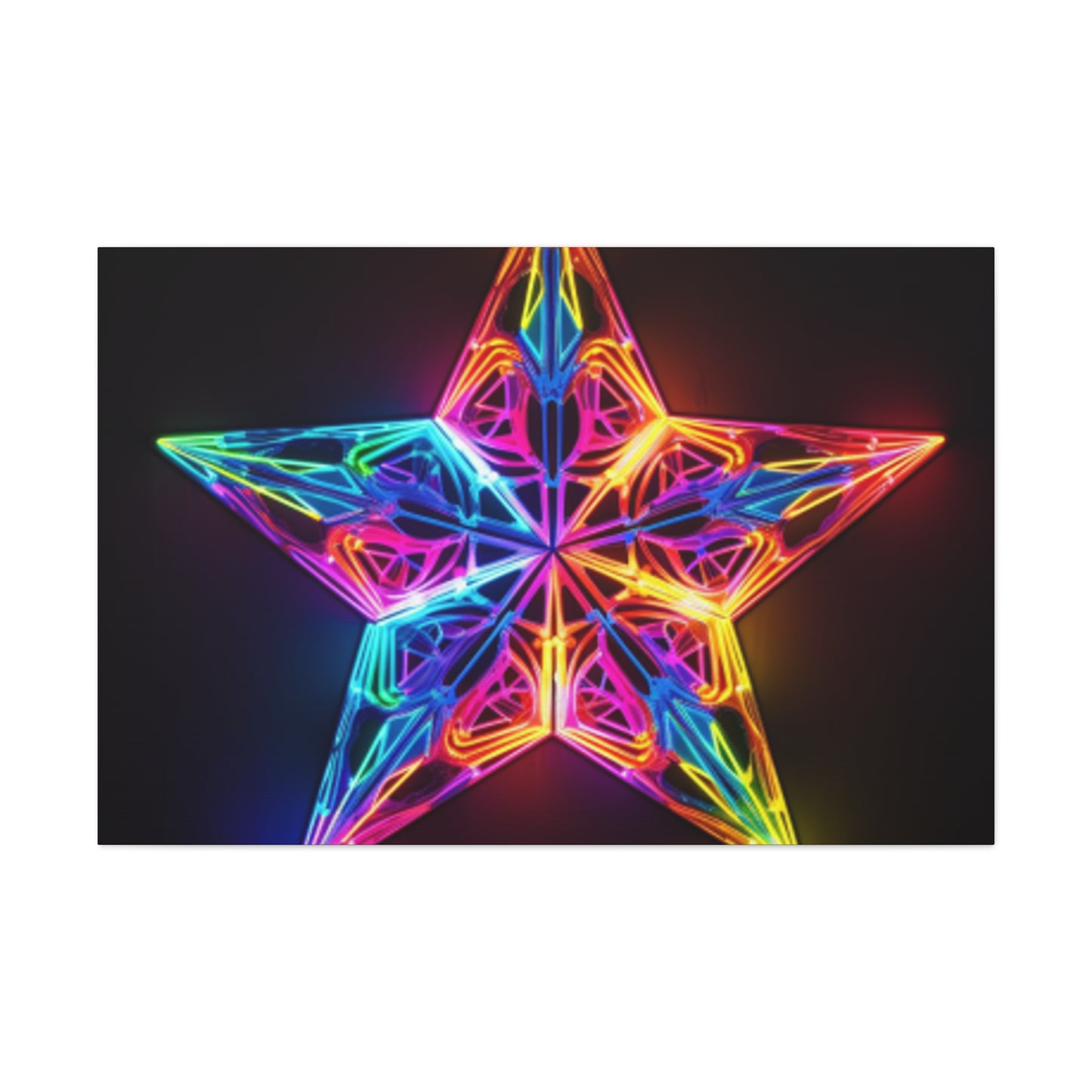 Electric, Neon, Glowing Star - Large Wall Art