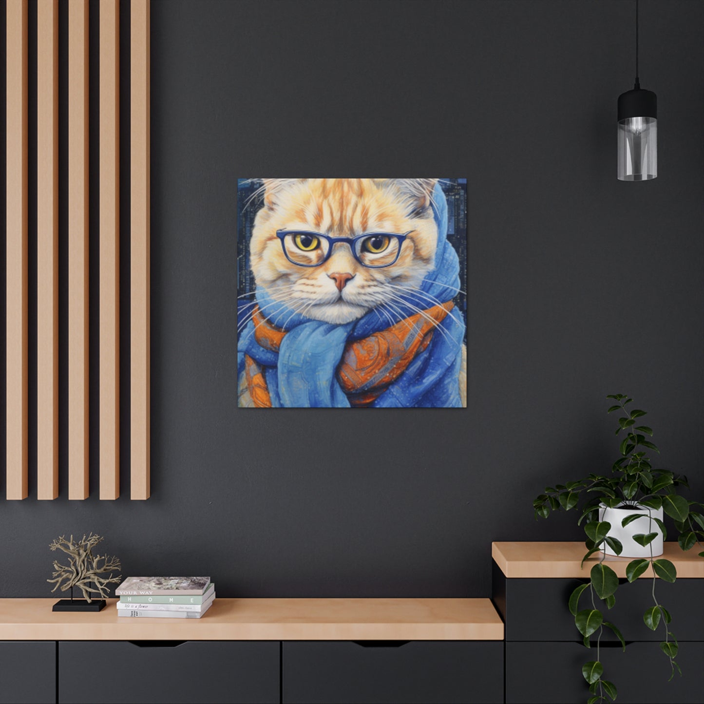 Kitty Bundled In A Scarf  - Large Wall Art