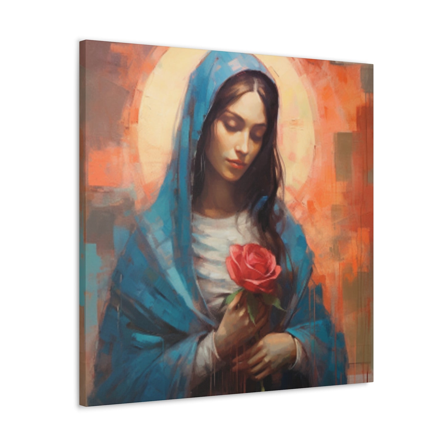 Kind Mother Mary With Golden Glow - Large Wall Art