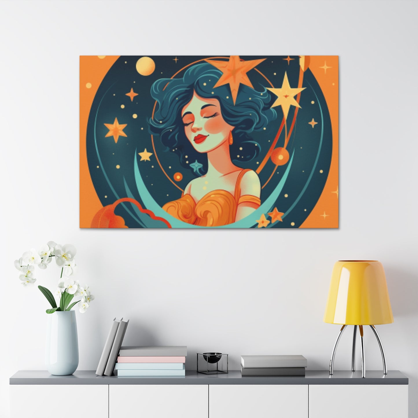 Super Aquarius Chick, Lofi Style- Large Wall Art