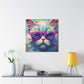 Puuuur-ple Glasses On A Fluffy Kitty - Large Wall Art