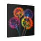 Glowing, Neon, Electric Dandelions - Large Wall Art