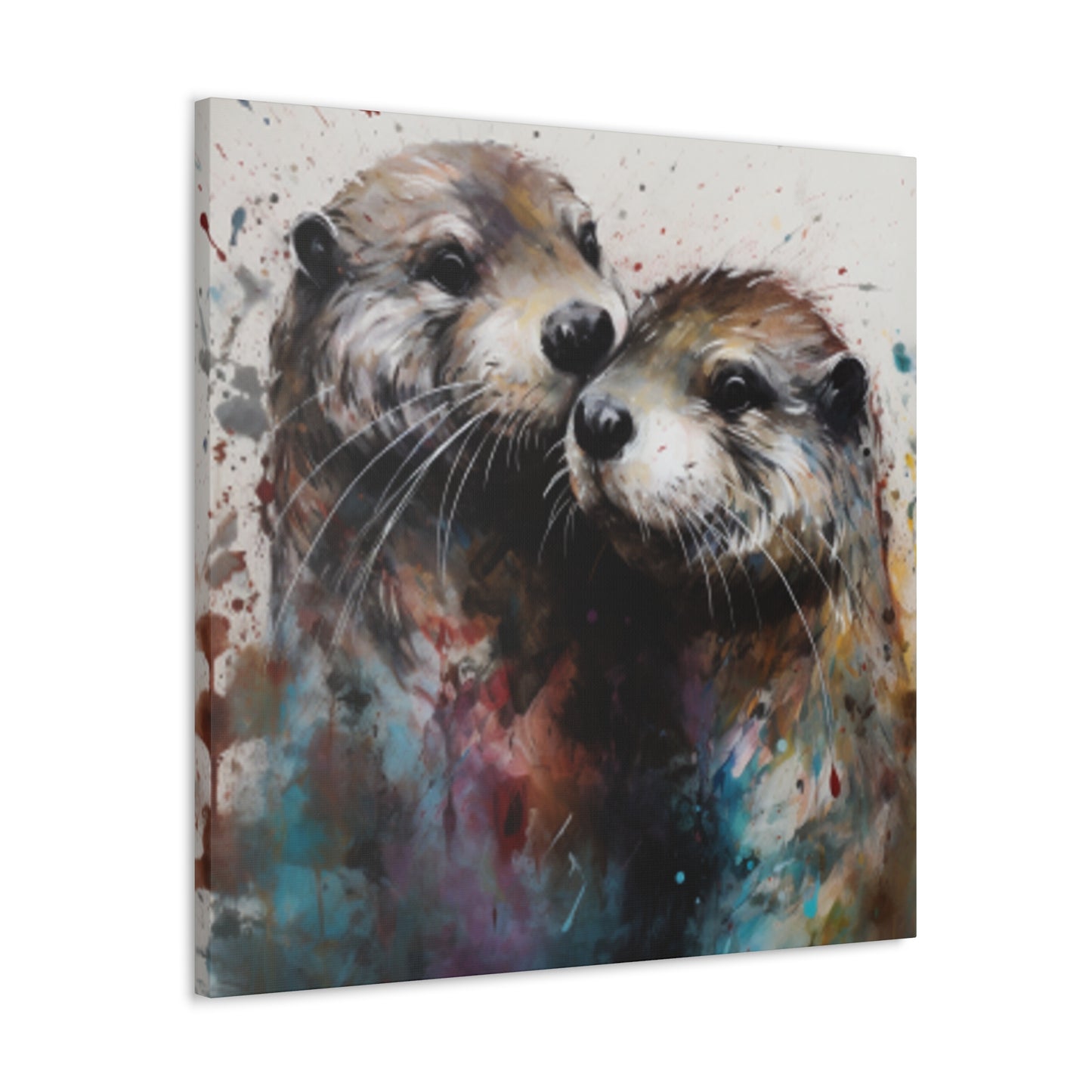 Otter Love, Colorful Painting - Large Wall Art