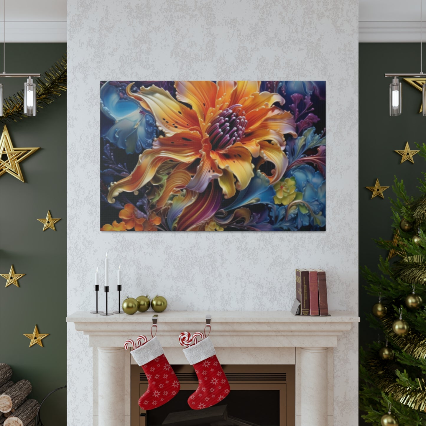 Psychedelic Yellow Flower - Large Wall Art