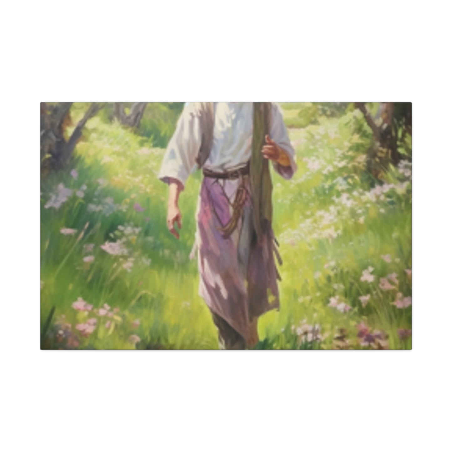 A Beautiful Day For A Peaceful Walk With Jesus - Large Wall Art