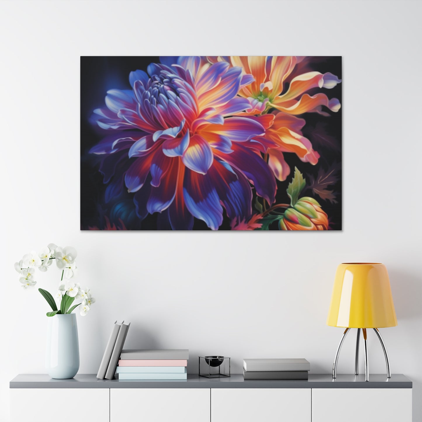 Totally Groovy, Glowing Flowers In Bloom- Large Wall Art