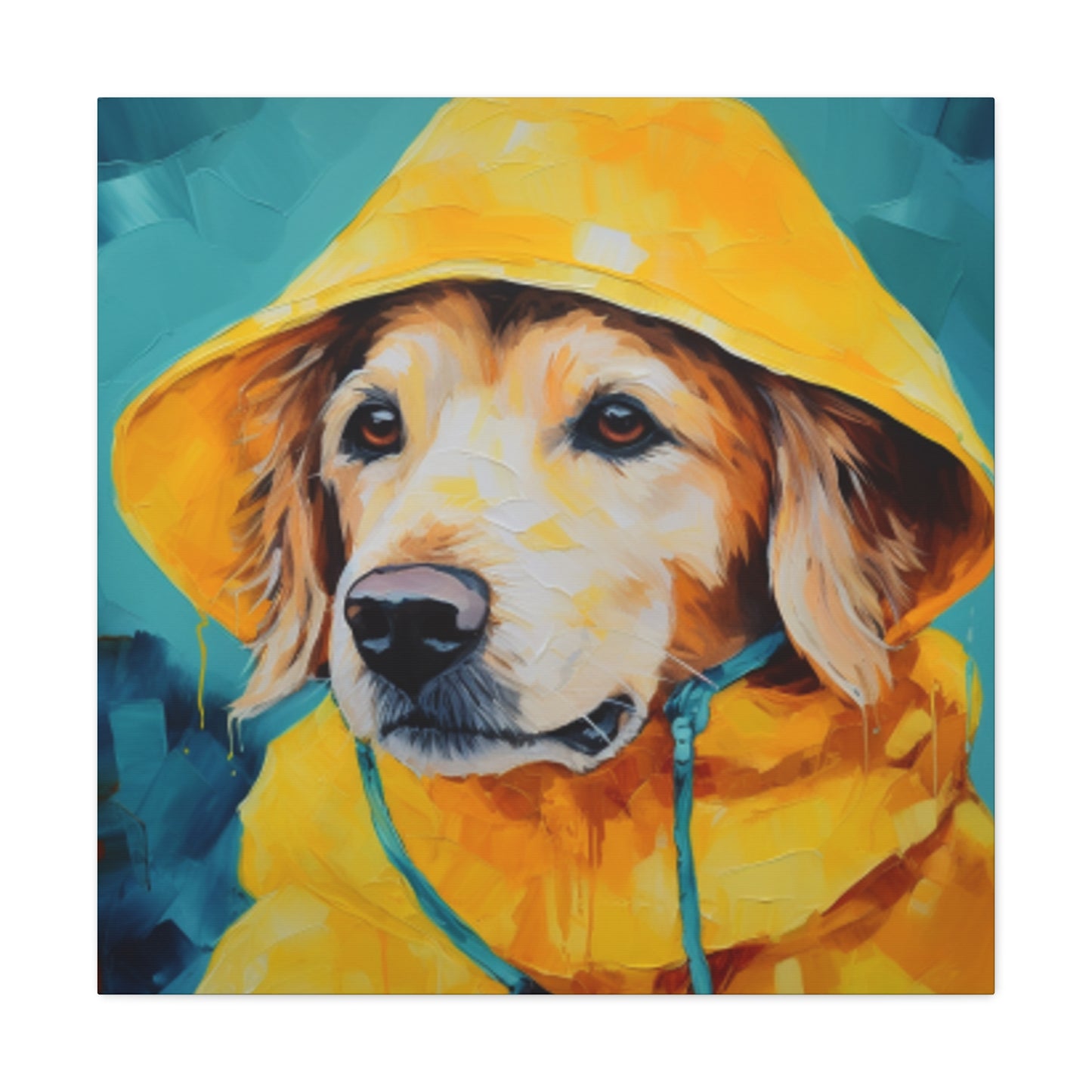 Golden Retriever Ready For The Rain - Large Wall Art