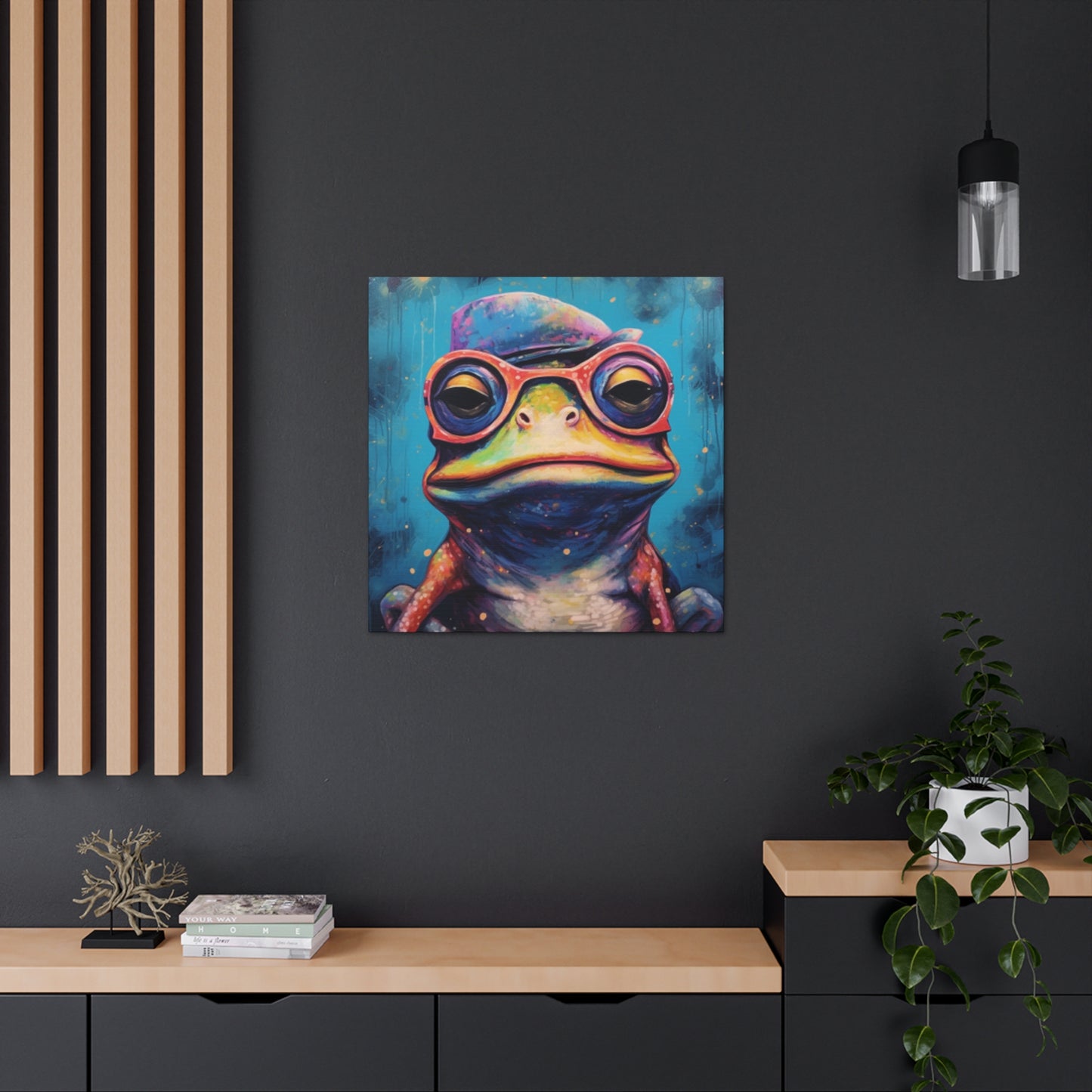 Sleepy Frog In Glasses - Large Wall Art