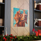 Golden Retriever In Orange Glasses Looking Yonder  - Large Wall Art